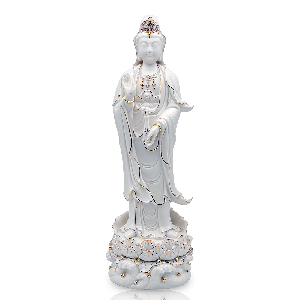 CB-中国古美術 時代物 白磁 徳化窯 仏像 観音像 唐物 置物 陶磁器 中国