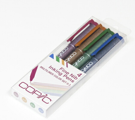 楽天市場】コピック マルチライナー4本組 カラーセット 0.3 : 中善画廊