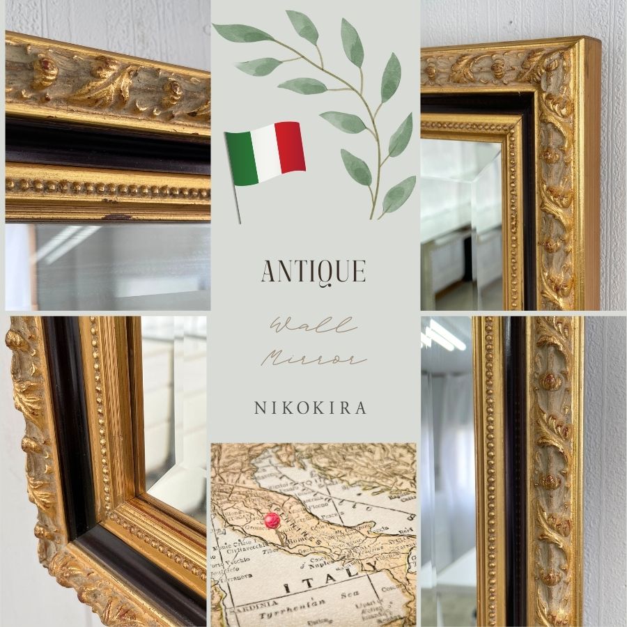 イタリア製』壁掛けミラー ミラー 鏡 姿見 ヴィンテージ RWmis16 本物