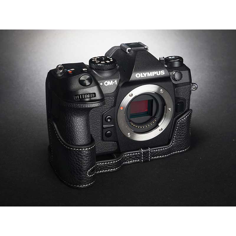 楽天市場】OLYMPUS OM SYSTEM OM-1 用レザー ケース Black ブラック TP