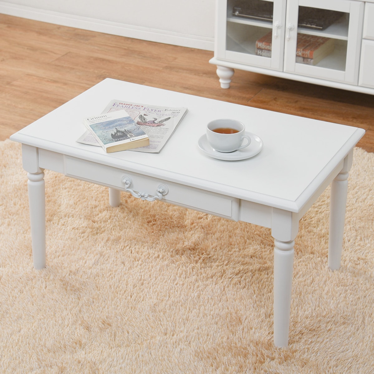 楽天市場】フレンチアンティーク調ホワイトシャビー センターテーブル