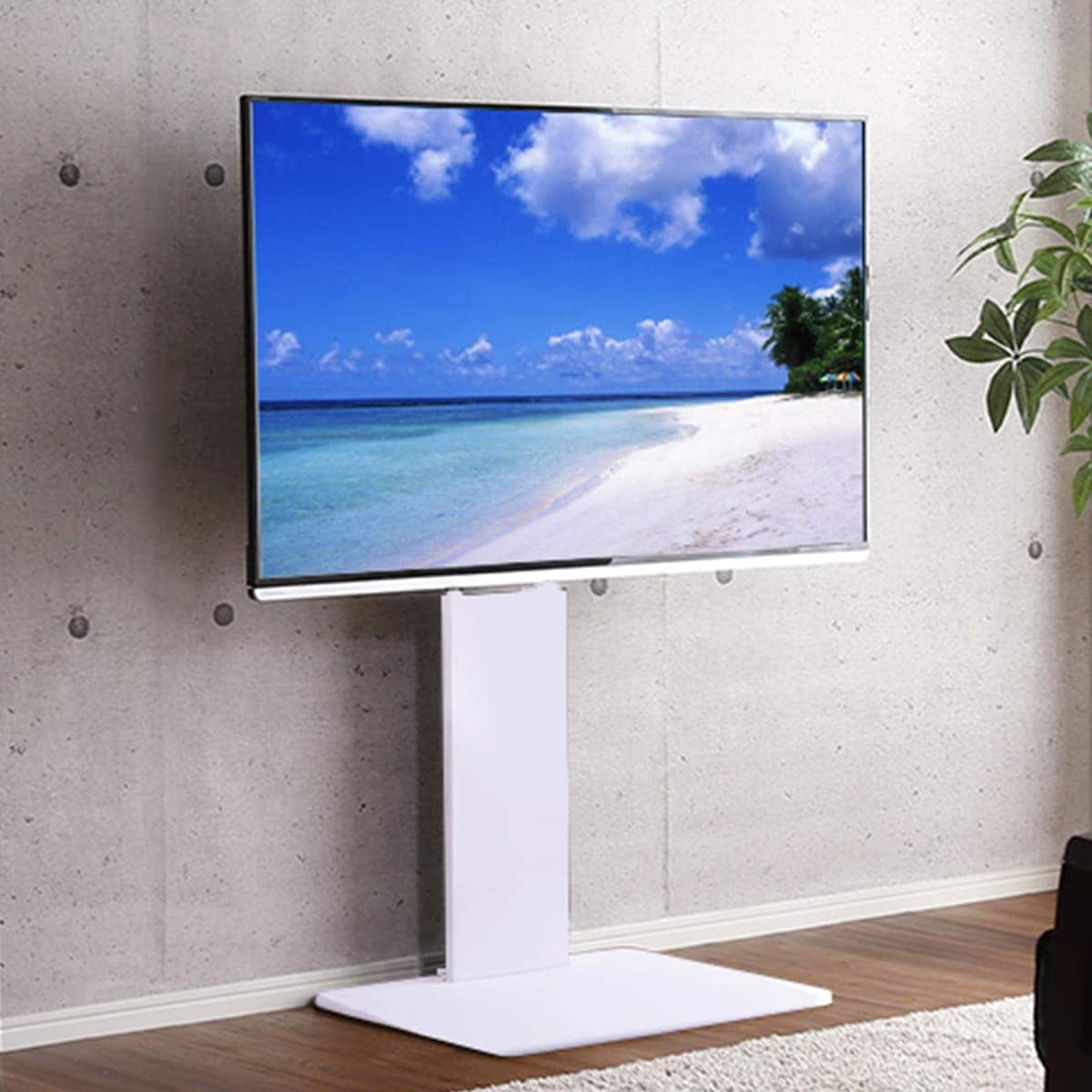 楽天市場】お部屋広々 壁寄せテレビスタンドWAT （ロータイプ WH