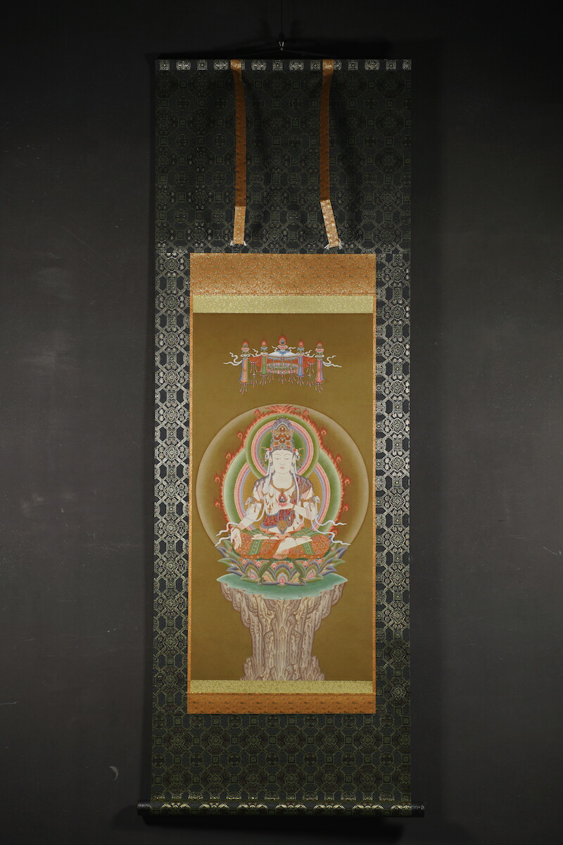 文 26156 掛軸 虚空蔵菩薩 紙本 書画掛け軸骨董(掛軸)｜売買された