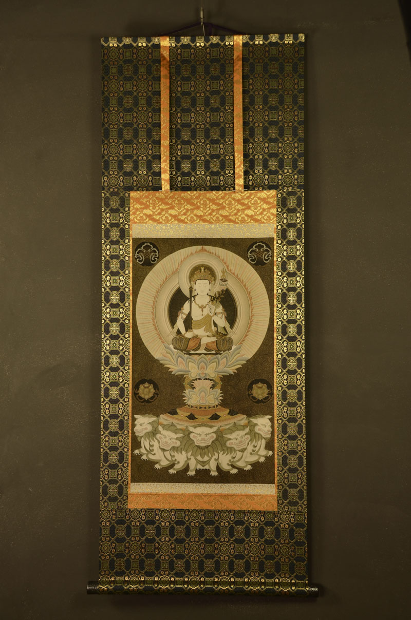 楽天市場】文殊菩薩 仏画掛け軸（半切サイズ） : 仏像仏画チベット美術