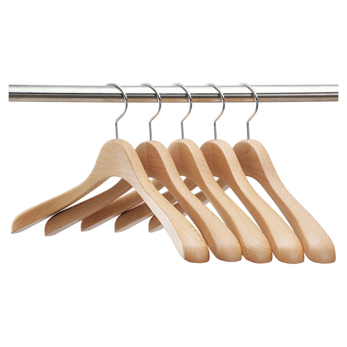 楽天市場】SET-03/木製レディスジャケットハンガー/5本組/ナチュラル