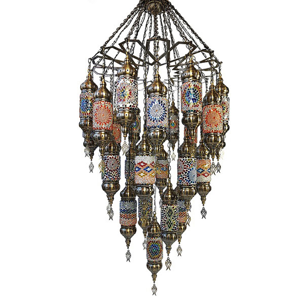 楽天市場】トルコランプ 職人手作り カラーガラス 吊り下げ照明