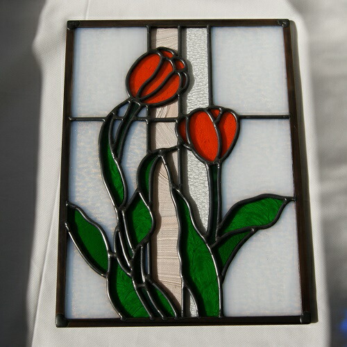 楽天市場】ステンドグラス 建物パネル・鉛線方式 チューリップ