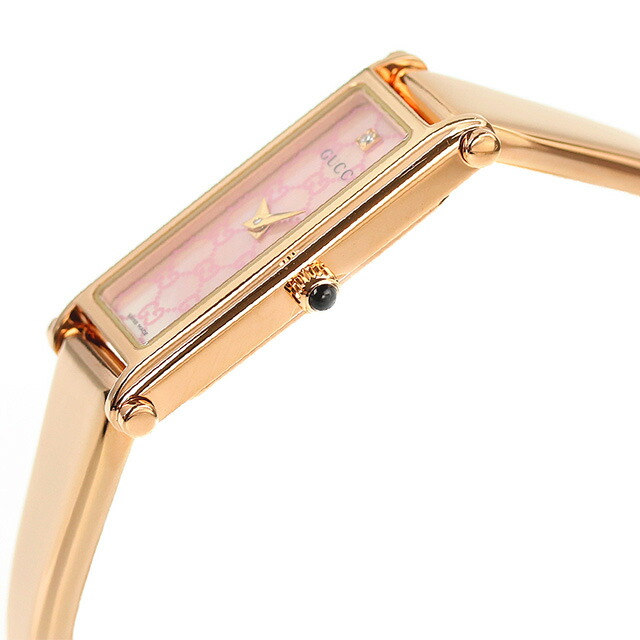 人気 GUCCI 1Pダイヤ ピンクGG柄 ゴールド 風防傷なし