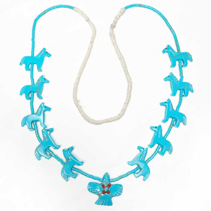 インディアンジュエリーターコイズ フェティッシュ アニマル2連