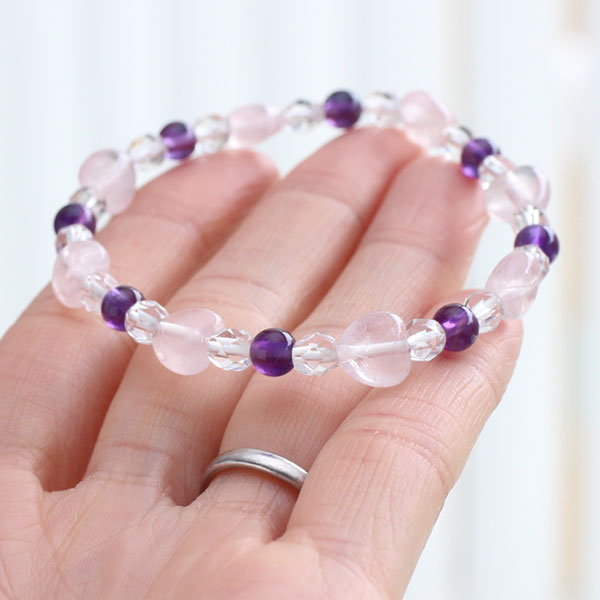 楽天市場】ハート型ローズクォーツ 約5mm アメジスト チェコクリスタル