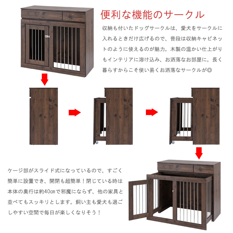 楽天市場】【ARIZONA】 本格収納付きスライド収納型ケージ すむぺっと