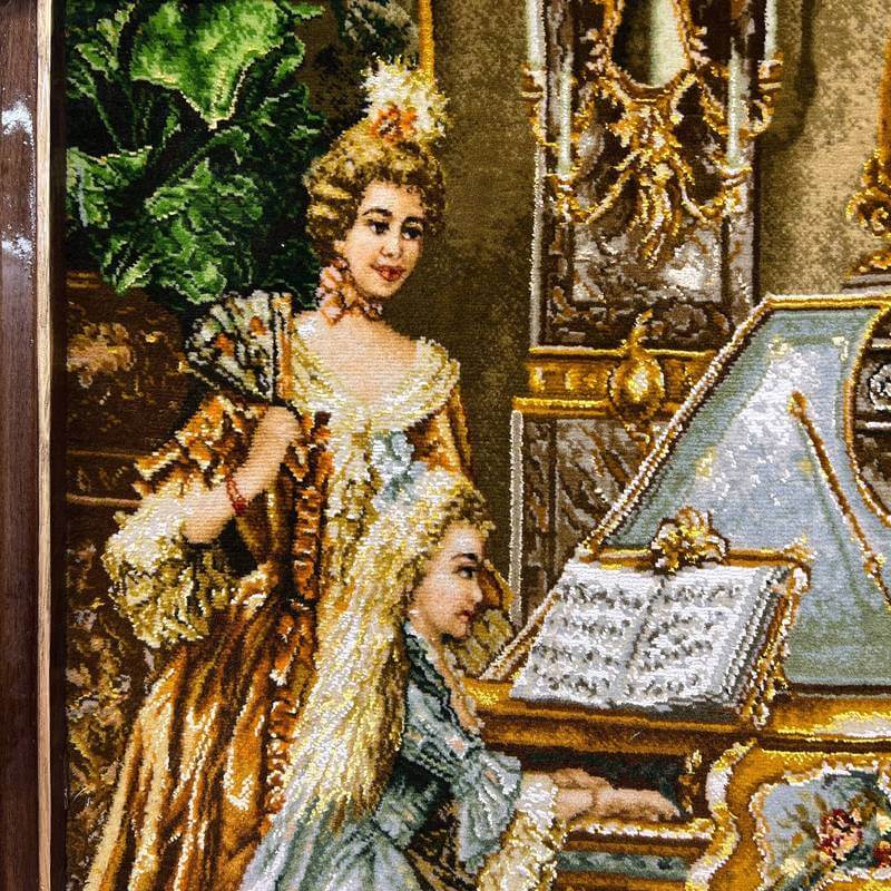 ペルシャ絨毯 絵画絨毯 手織り タペストリー 横495✖️縦675