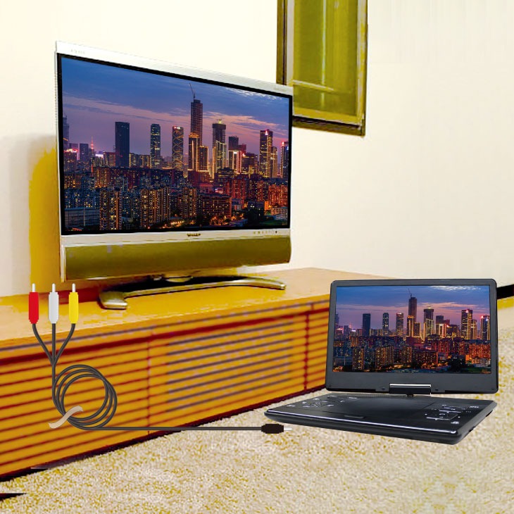 楽天市場】ポータブルテレビ ワイド 14.1インチ DVDプレーヤー テレビ