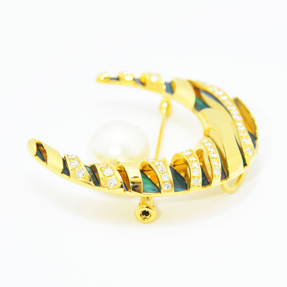 楽天市場】ミキモト ブローチ MIKIMOTO 月 ムーン 真珠 パール 10.8mm