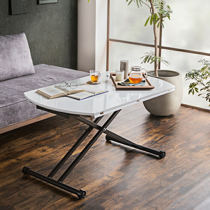 ダイニングテーブル 昇降 ホワイト