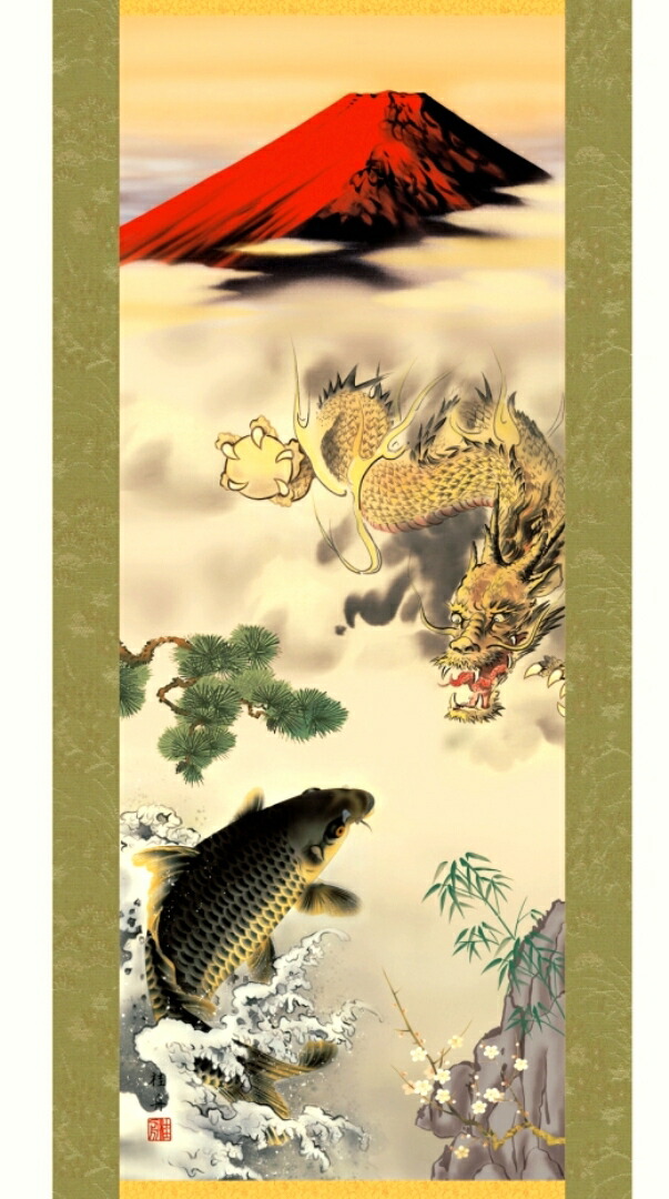 真作】龍岳/青緑閑居農夫之図/掛軸/名家伝来/AA-913