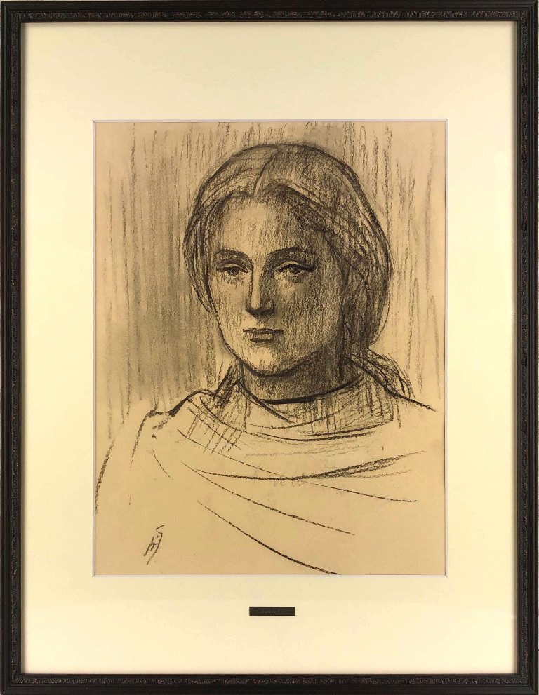 楽天市場】舟越保武 「婦人像」 コンテ素描 : 小野画廊