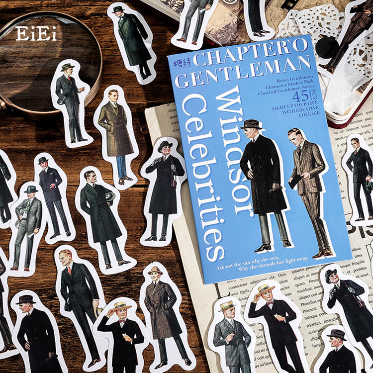 楽天市場】即日出荷 人物シール 紳士 男性 メンズ イラストシール 45枚