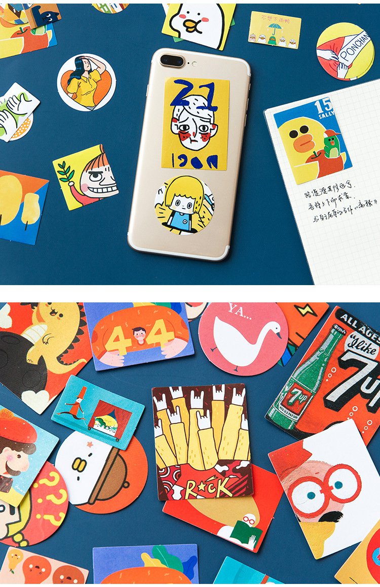 楽天市場】即日出荷 外国ステッカー 60枚入り フレークシール 海外