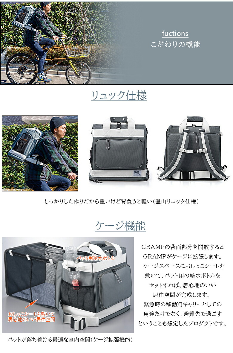 楽天市場】ペット用防災バッグ【リオニマル リュック型 ペットキャリー