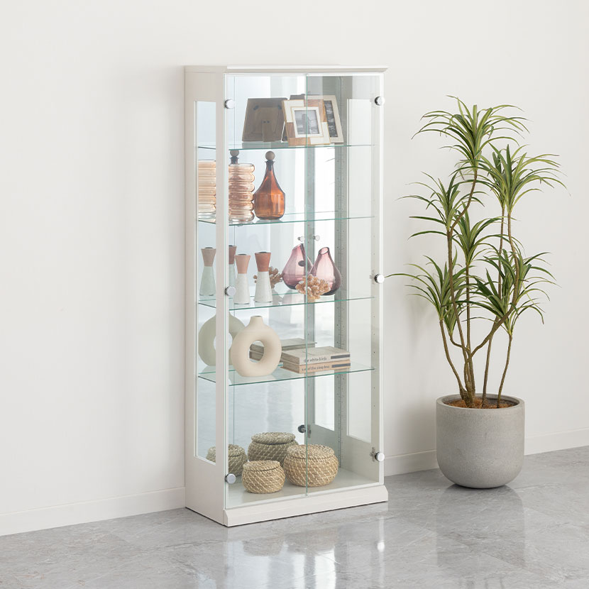 イタリア製 大理石トップ 4面ガラス キュリオケース コレクション