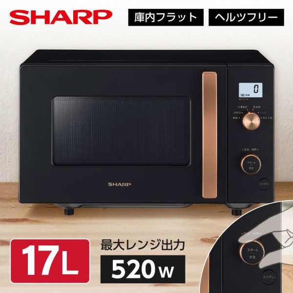 電子レンジ シャープ SHARP RE-TF17S 2020年 庫内フラット