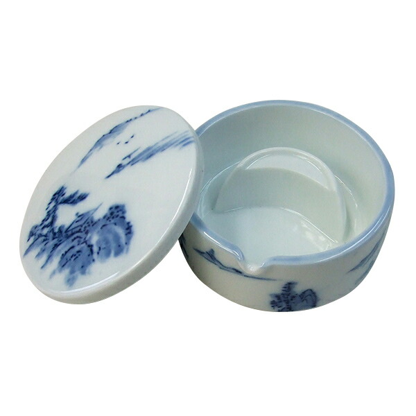 硯 陶器製 中国製 染付 書道 陶芸 硯 染付 書道 中国 骨董品 古美術