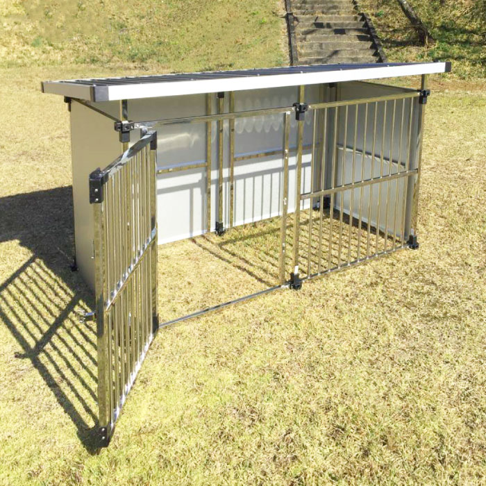 楽天市場】犬小屋 屋外 大型犬 中型犬 ステンレス製 屋根付き 【0.5坪