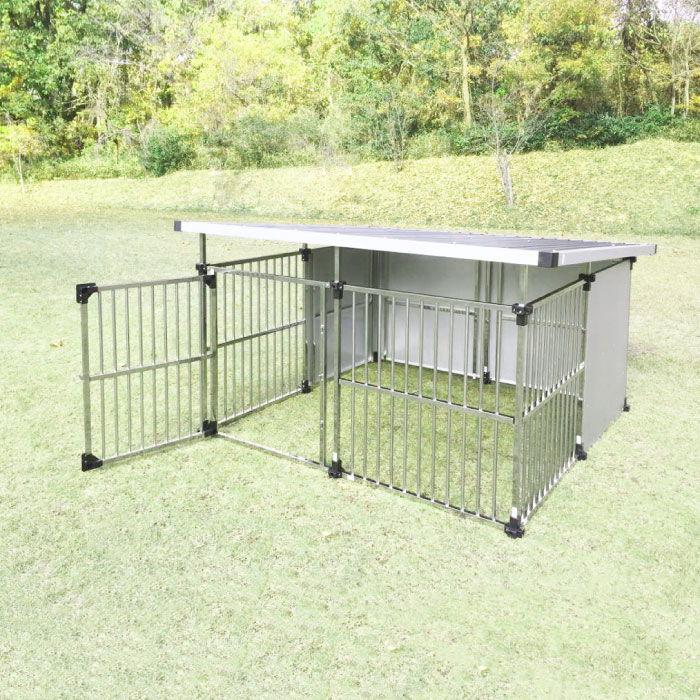 楽天市場】犬小屋 屋外 大型犬 中型犬 ステンレス製 屋根付き 【1坪