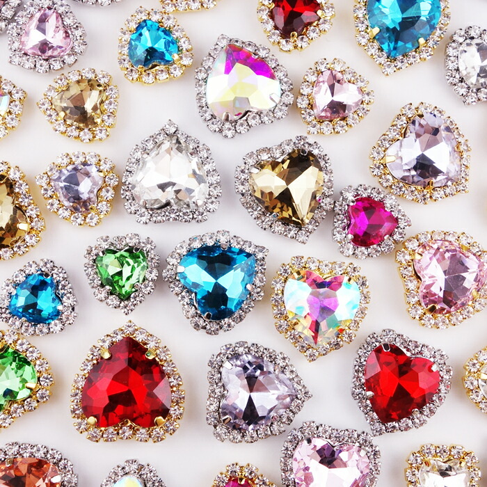 楽天市場】キラキラビジューハート福袋【5個】大16mm/小12mm ハート型