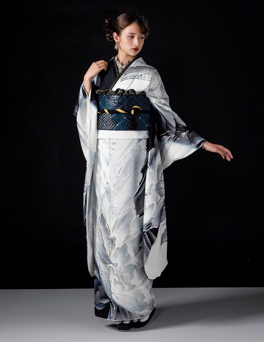 売約済み正絹モノトーン総絞り振袖7点フルセット