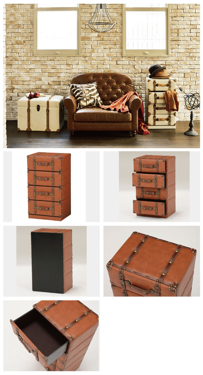 アンティーク 小引き出し 5段 ハンドル 金×黒 小箪笥 収納 古道具