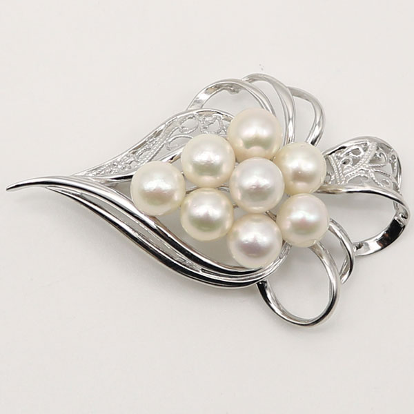 楽天市場】真珠 パール ブローチ あこや真珠 パールブローチ 7mm-7.5mm