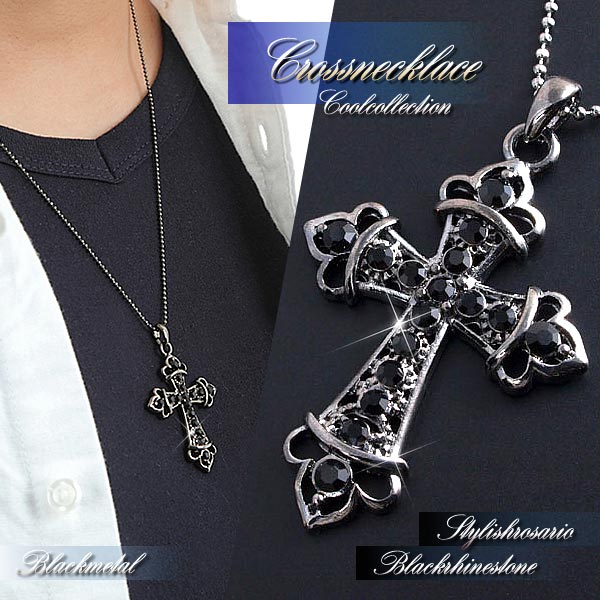 楽天市場】クロスネックレス メンズ アクセサリー クール ロザリオ