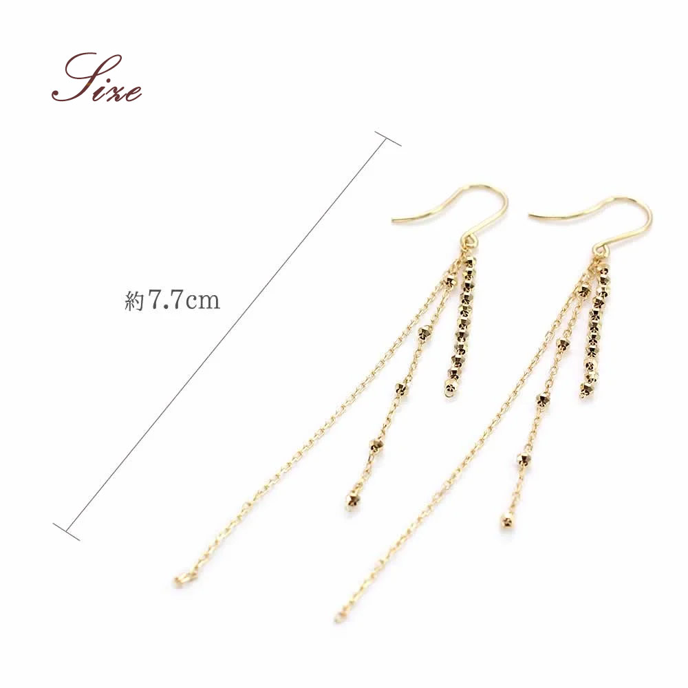 楽天市場】ロングピアス 18金 ピアス 揺れる 18K K18 イエローゴールド