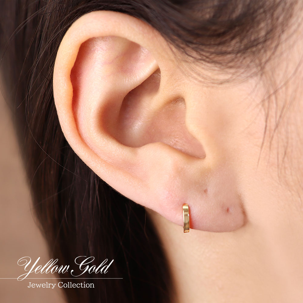 K18YG 18金 フープピアス