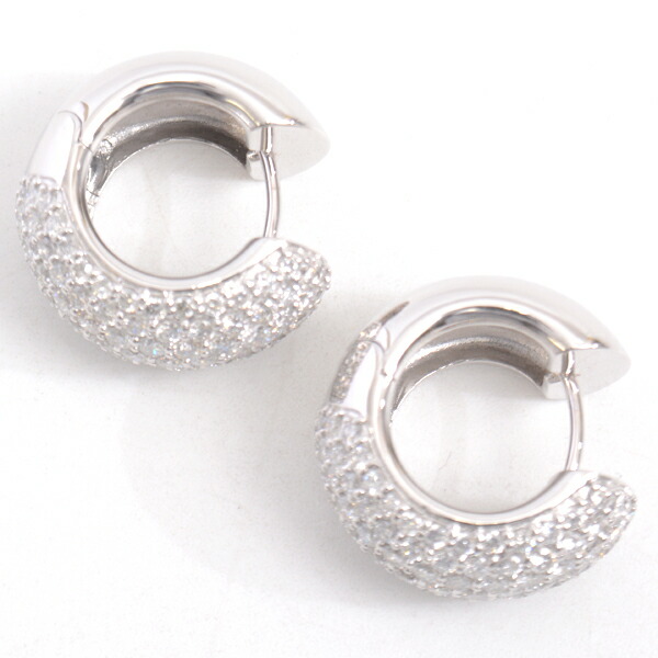 Ponte Vecchioホワイトゴールド＊ダイヤ＊フープピアス片耳 Ponte