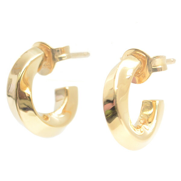 ティファニー イエロー ゴールド ミディアム フープ ピアス HI77