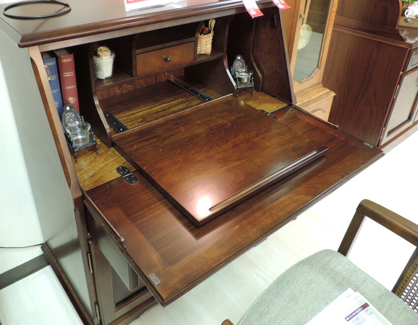 カリモク コンパクト 折りたたみ キャビネット デスク アンティーク