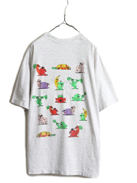 90s ビンテージ フルーツ チェッカー グラフィック 幾何学模様