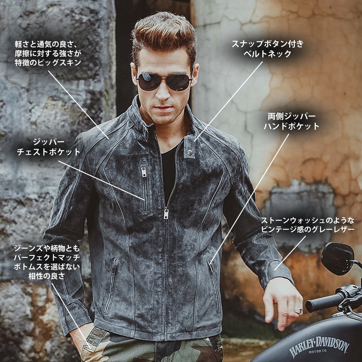 楽天市場】全10サイズ! メンズ 本革 グレーカラー ピッグスキンレザー