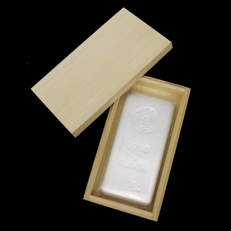 楽天市場】徳力本店 純銀インゴット [桐箱付] シルバー/SV999.9 1000g