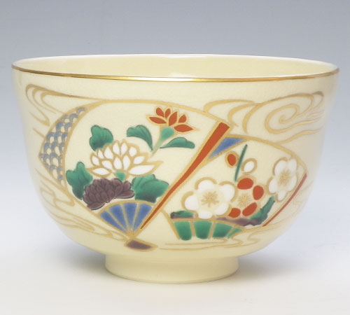 楽天市場】茶道具 抹茶碗 茶碗 仁清写し 扇面流水 宮地英香作 : 茶道具