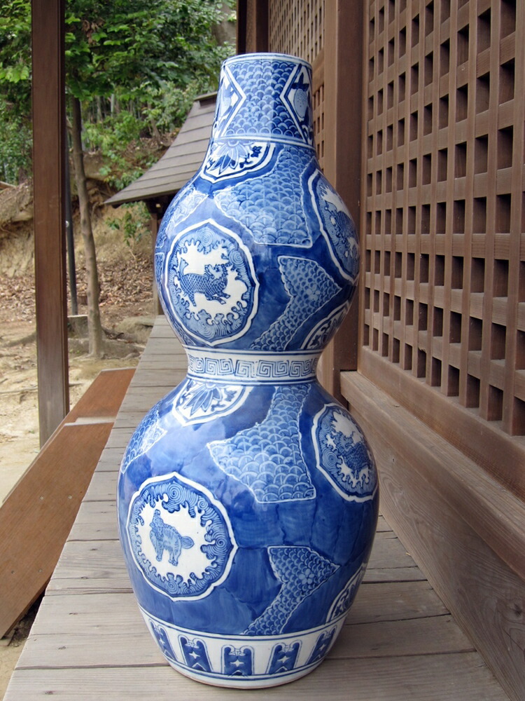 旧家蔵出 本物保証 中国骨董 中国大明成化年製 梅紋青花磁福寿枕 旧家