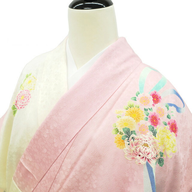 楽天市場】【中古】 訪問着 リサイクル着物 正絹 袷 刺繍 ピンク オフ