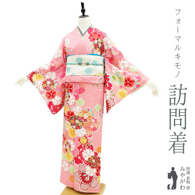 楽天市場】【新古品】 訪問着 着物 正絹 袷 フォーマル ピンク 桜