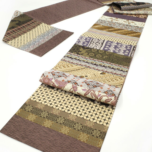 楽天市場】【新品】 袋帯 切りばめ 横段 バティック 名物裂 染 織 長尺