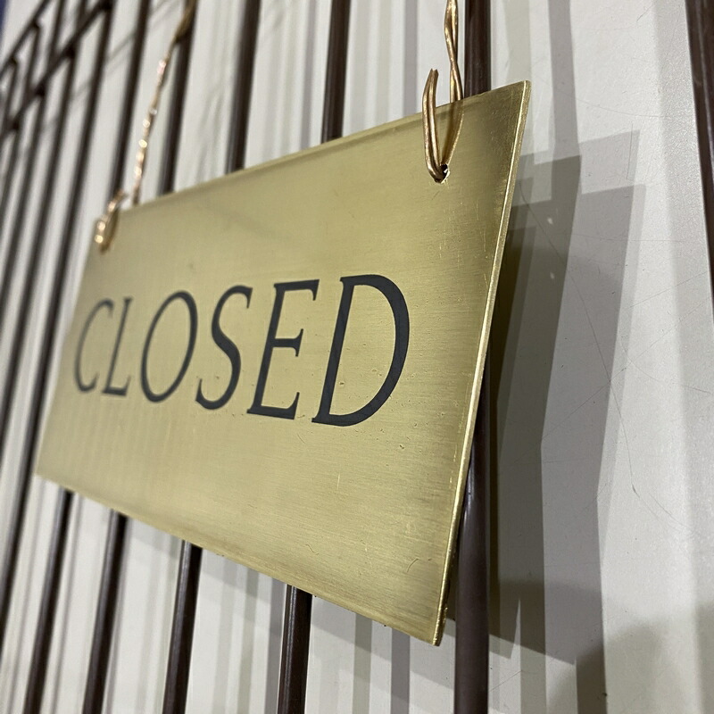 楽天市場】ダメージ加工 真鍮製 オープン クローズ 金属 看板OPEN