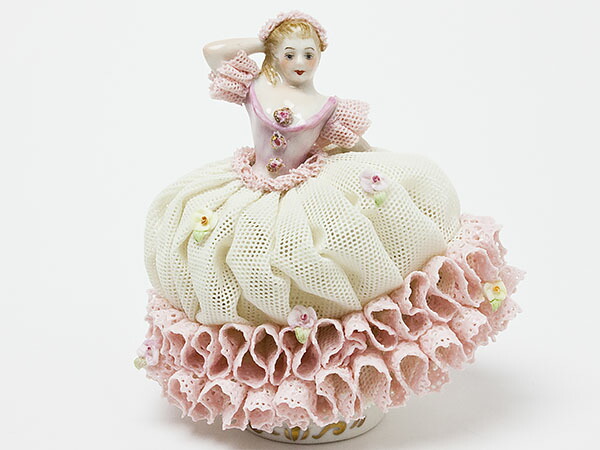 Dresden レース人形会話が弾むカップルアンティーク