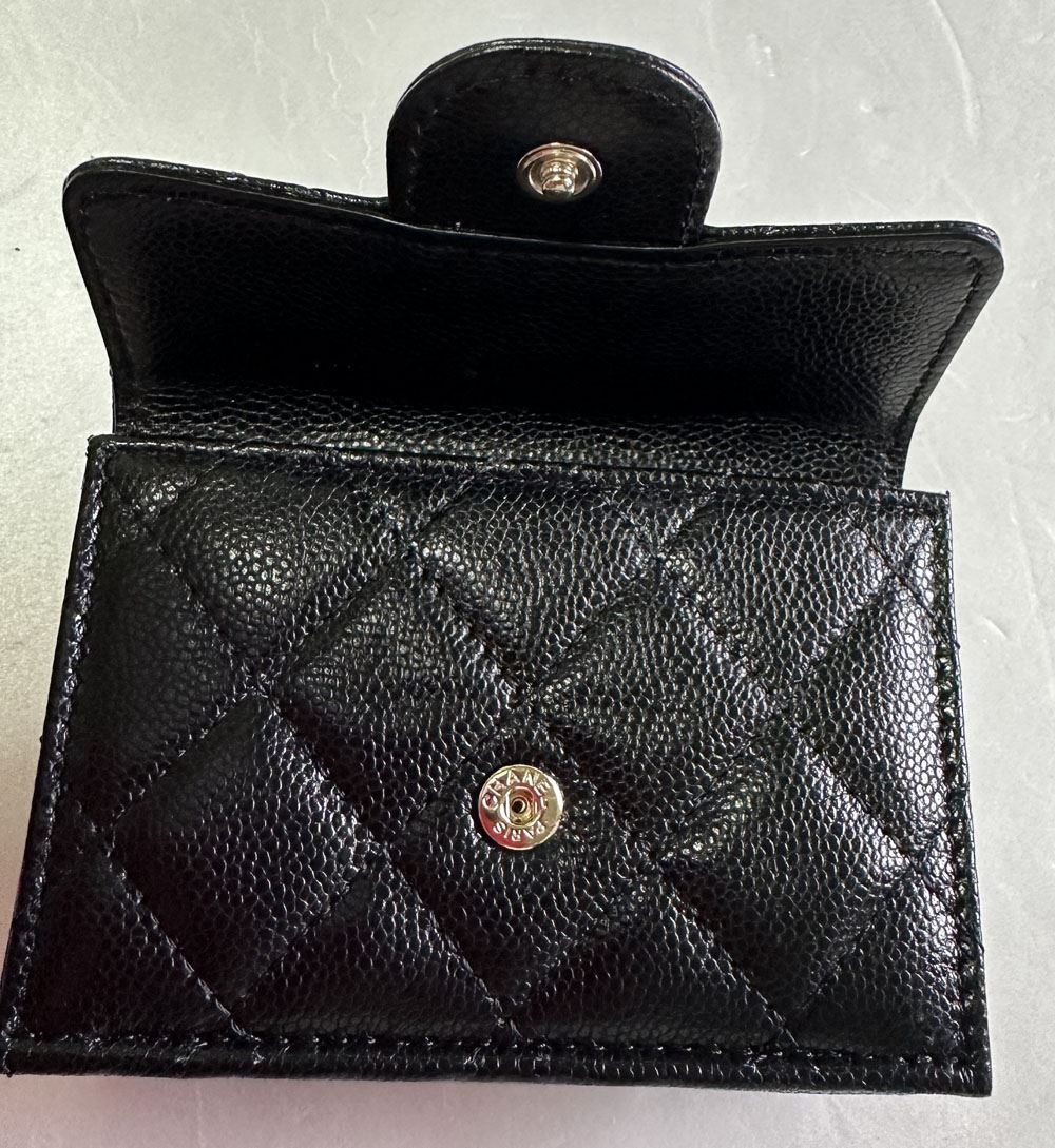 楽天市場】新品 CHANEL シャネル 財布 キャビア 三つ折りサイフ 黒